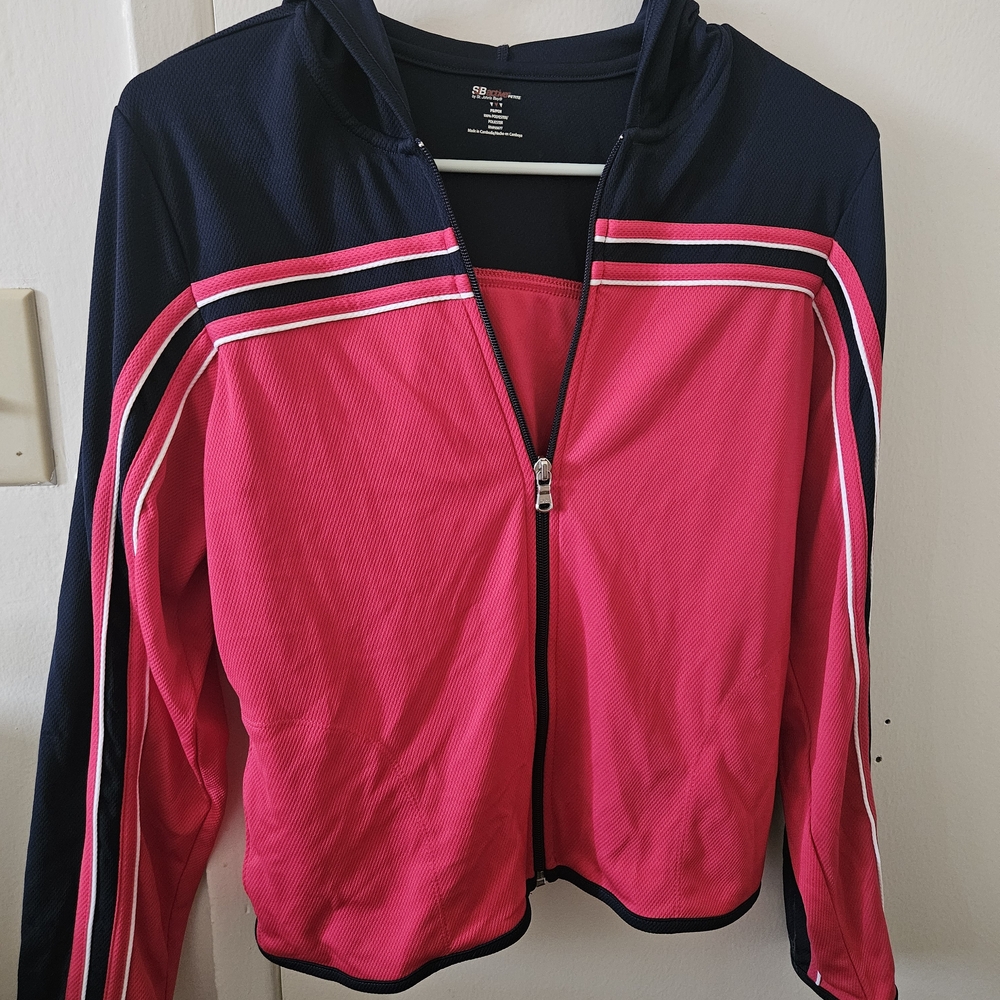 Women's Pink and Black Athletic Jacket